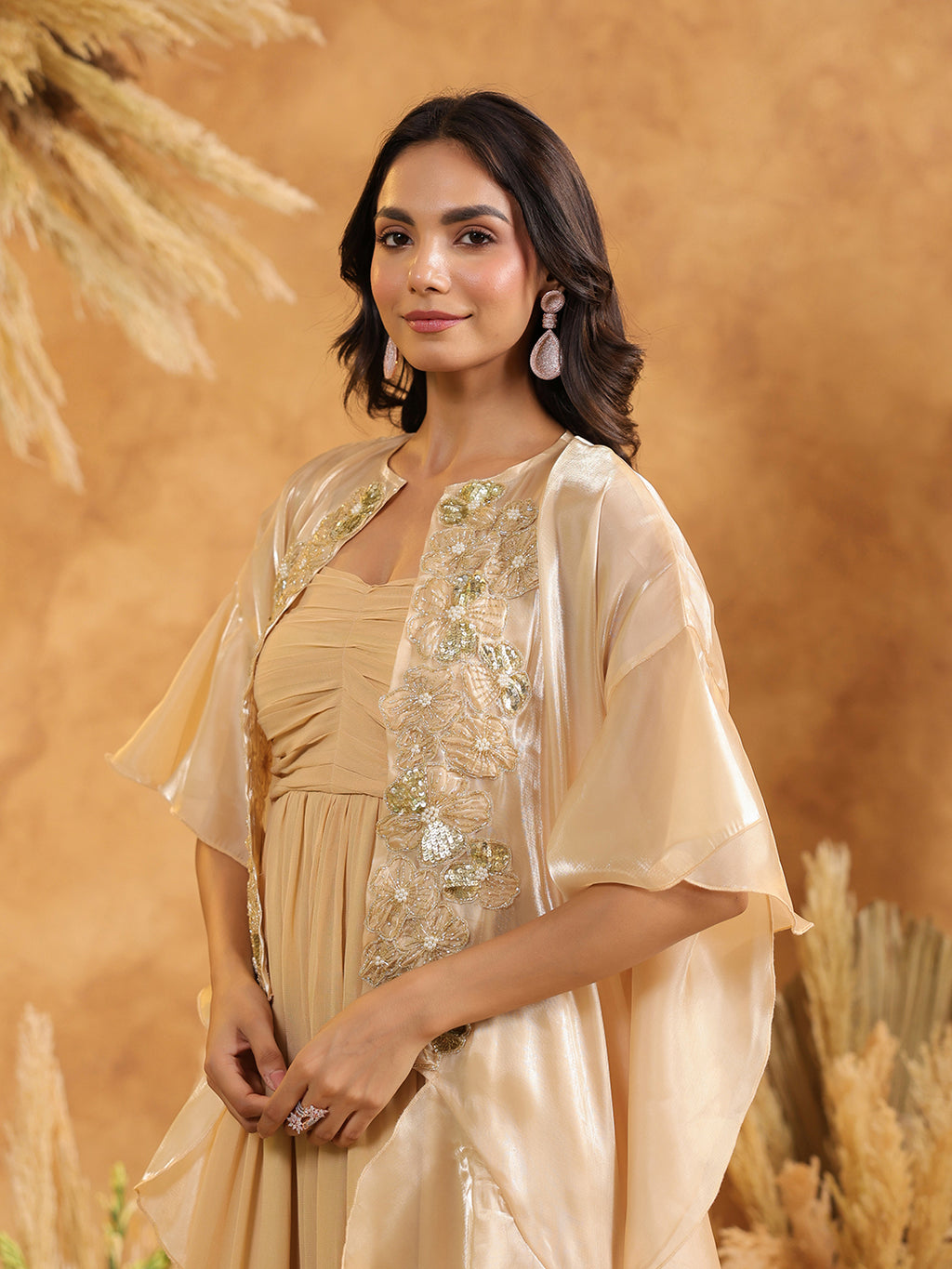 Golden Glow Luxe Embellished Gown