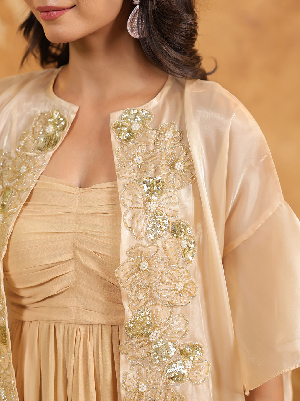 Golden Glow Luxe Embellished Gown