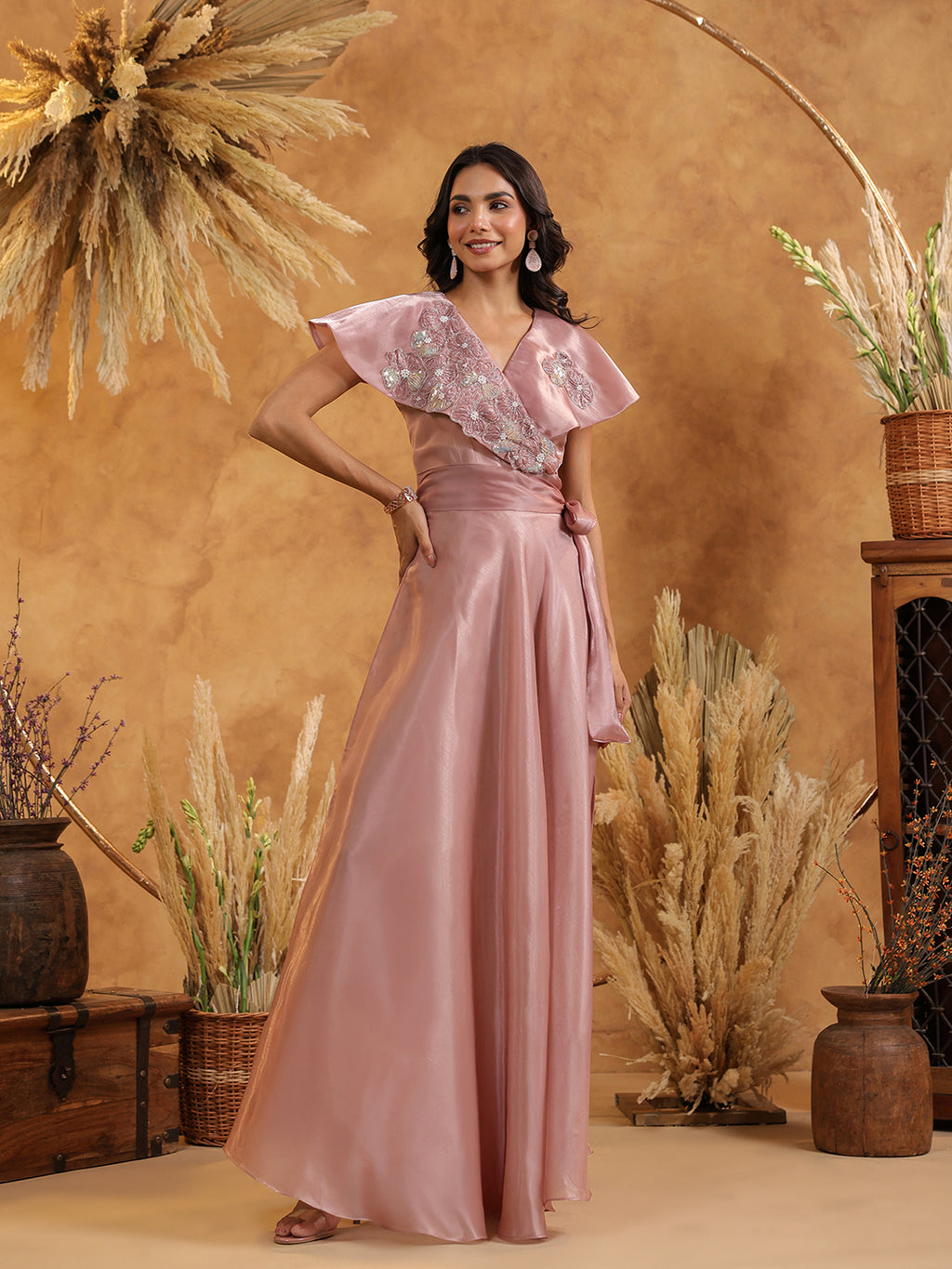 Mauve Serenity Embellished Gown
