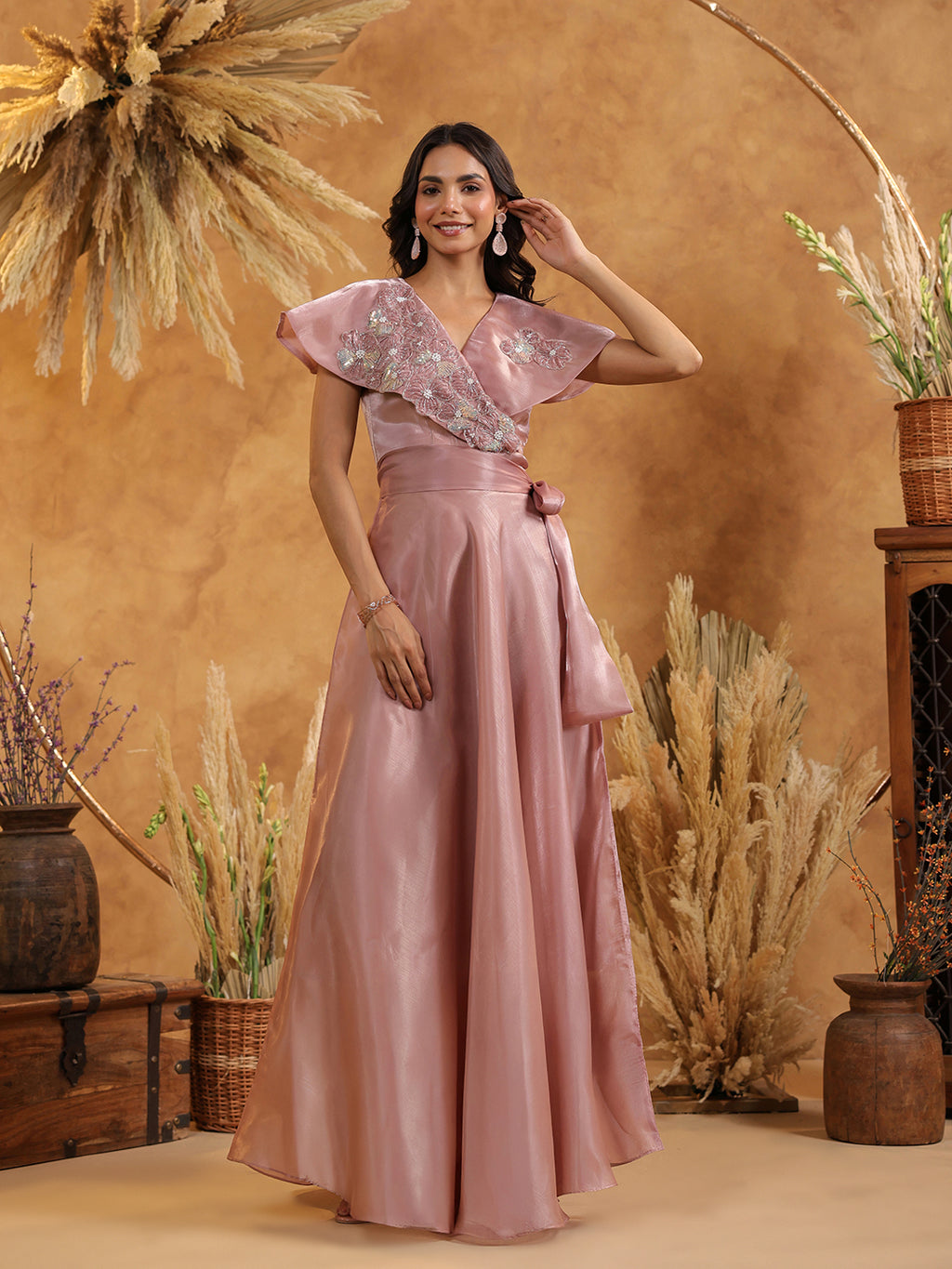 Mauve Serenity Embellished Gown