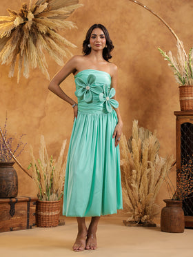 Mint Floral Midi Dress