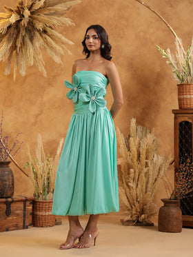 Mint Floral Midi Dress