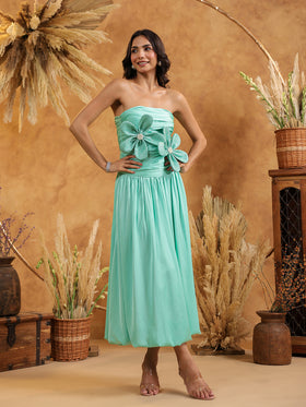 Mint Floral Midi Dress