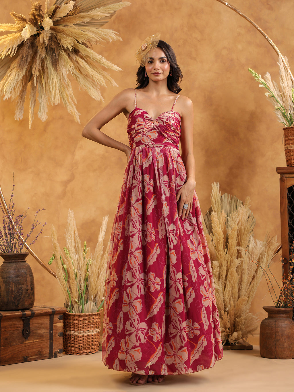 Mocha Hibiscus Gown