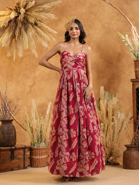 Mocha Hibiscus Gown