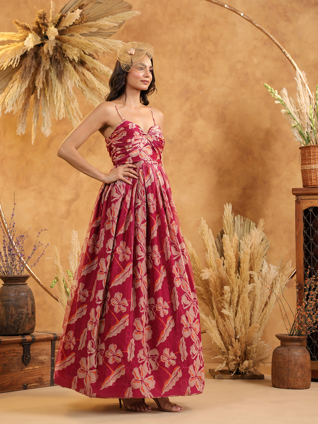 Mocha Hibiscus Gown