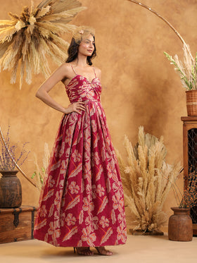 Mocha Hibiscus Gown