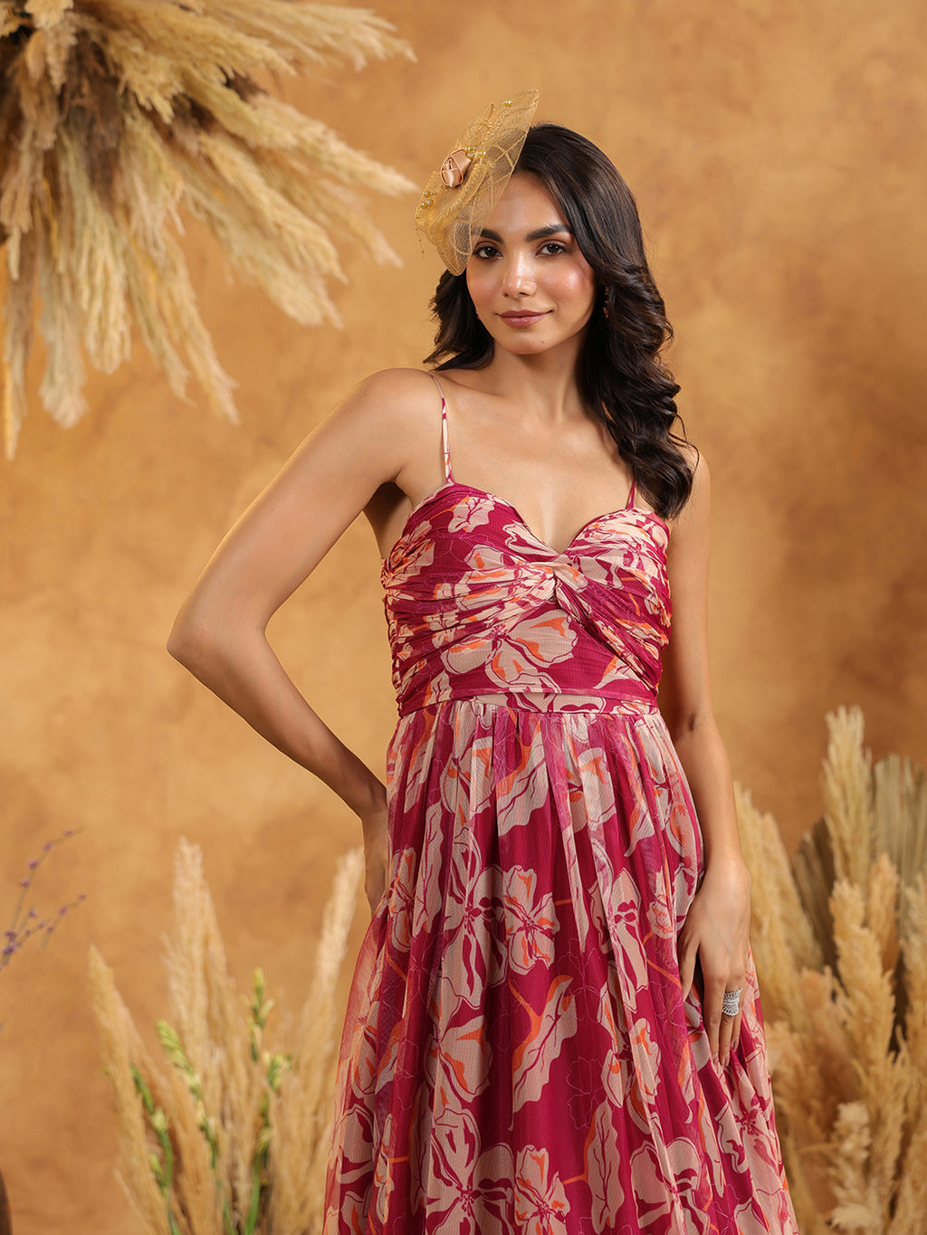 Mocha Hibiscus Gown