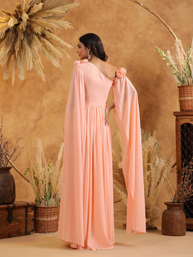 Peach Blossom Cape Gown