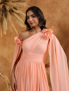 Peach Blossom Cape Gown