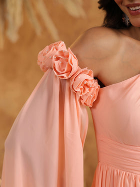 Peach Blossom Cape Gown
