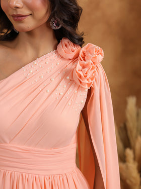 Peach Blossom Cape Gown
