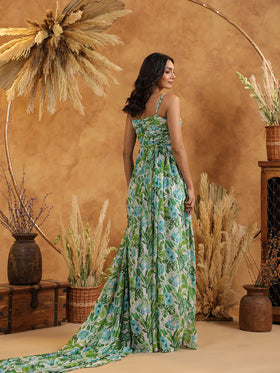 Tropical Fern Gown & Cape Set