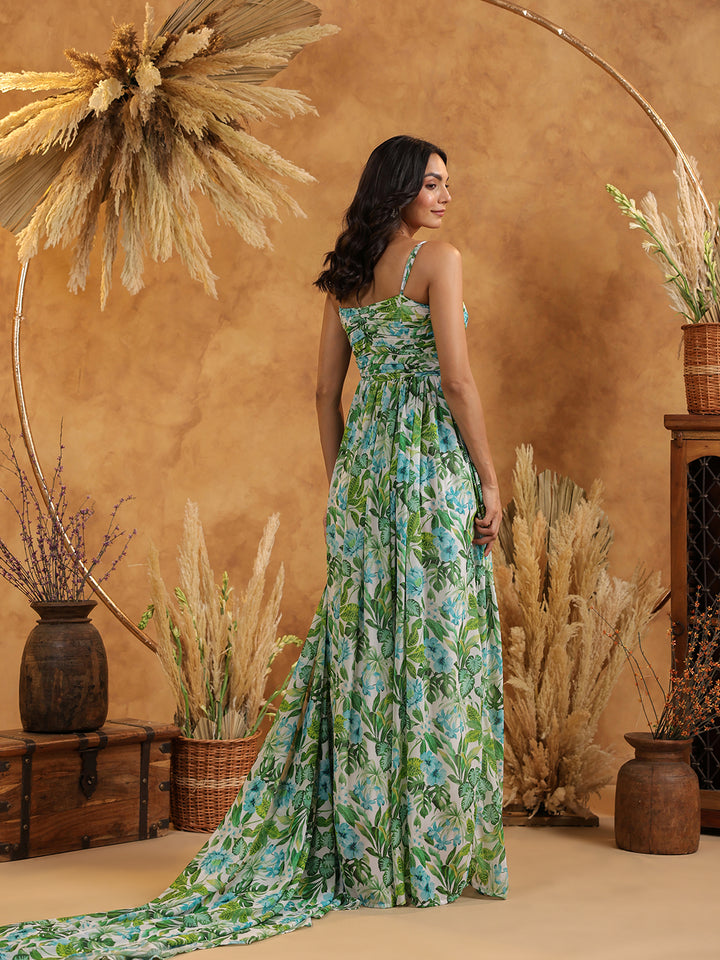 Tropical Fern Gown & Cape Set
