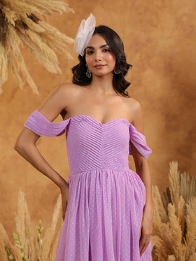Lavender Off-Shoulder Dress