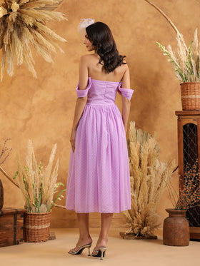 Lavender Off-Shoulder Dress