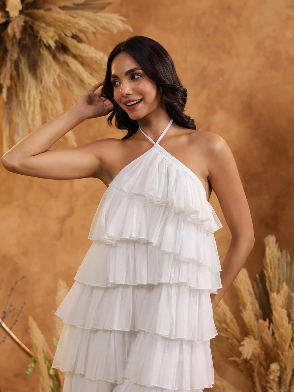 Ivory Cascade Tulle Dress