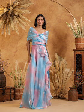 Sky Candy Draped Gown