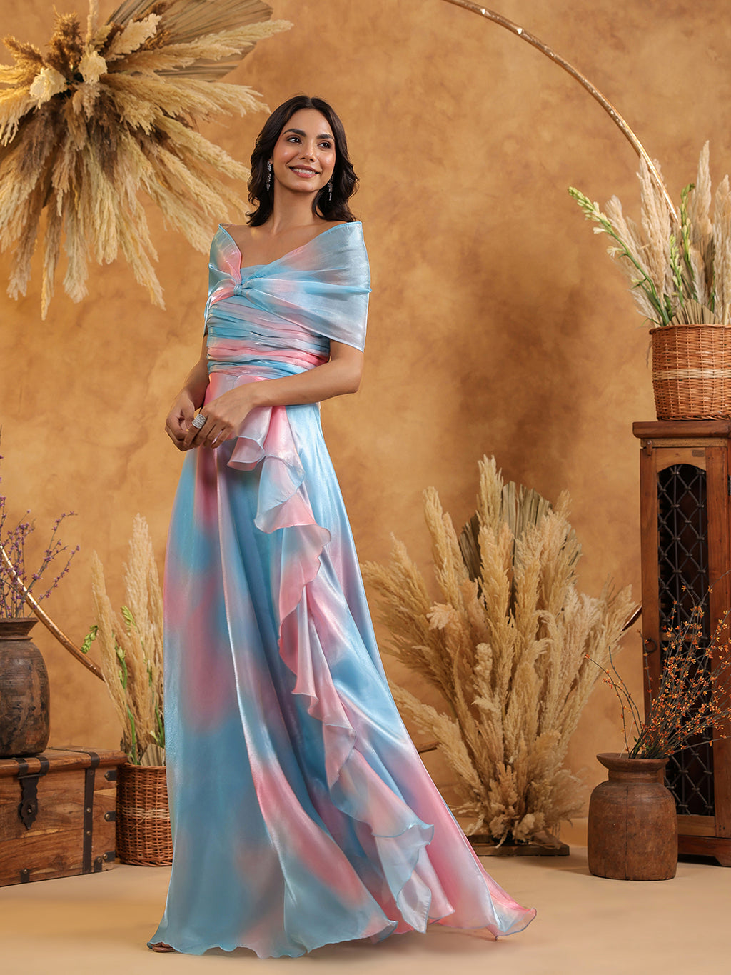 Sky Candy Draped Gown