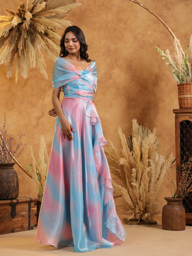 Sky Candy Draped Gown