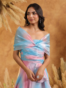 Sky Candy Draped Gown