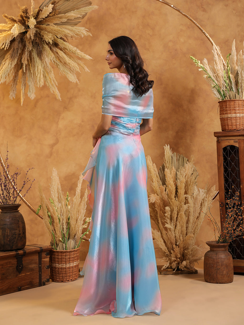 Sky Candy Draped Gown