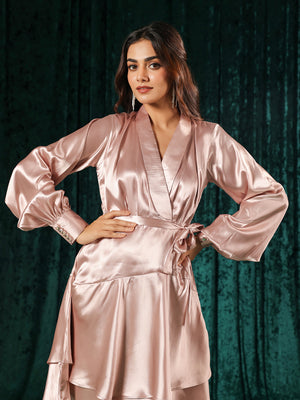 Classic Metallic Wrap Dress