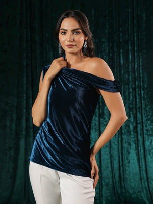 Celestial Velvet Off  Shoulder Top