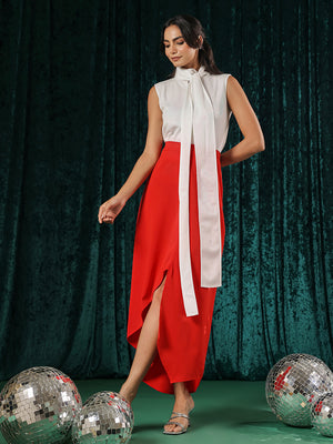 Pearl Vermilion Top & Skirt Set