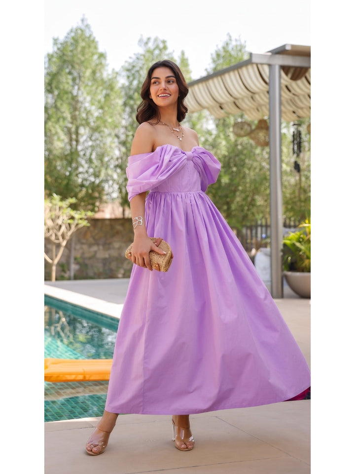 Lilac Off Shoulder Corset Dress