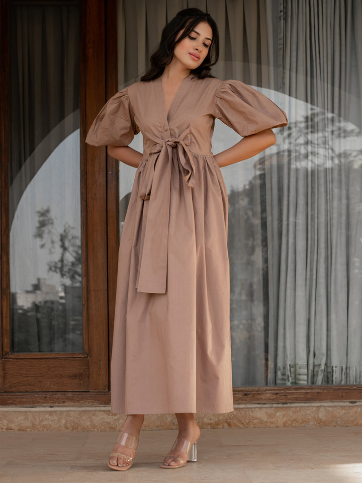Classy Beige Slay Dress for Luxury Fashion