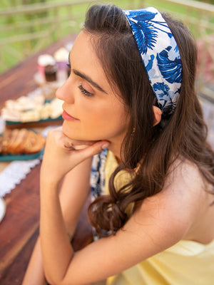 Blue Leaves Hair Band for Women