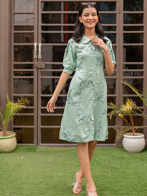 Fern Leaf Shirt Dress