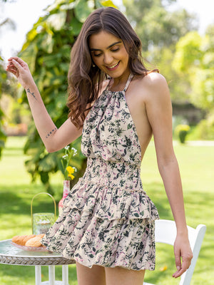 Vintage Floral Layered Cami Dress for Women