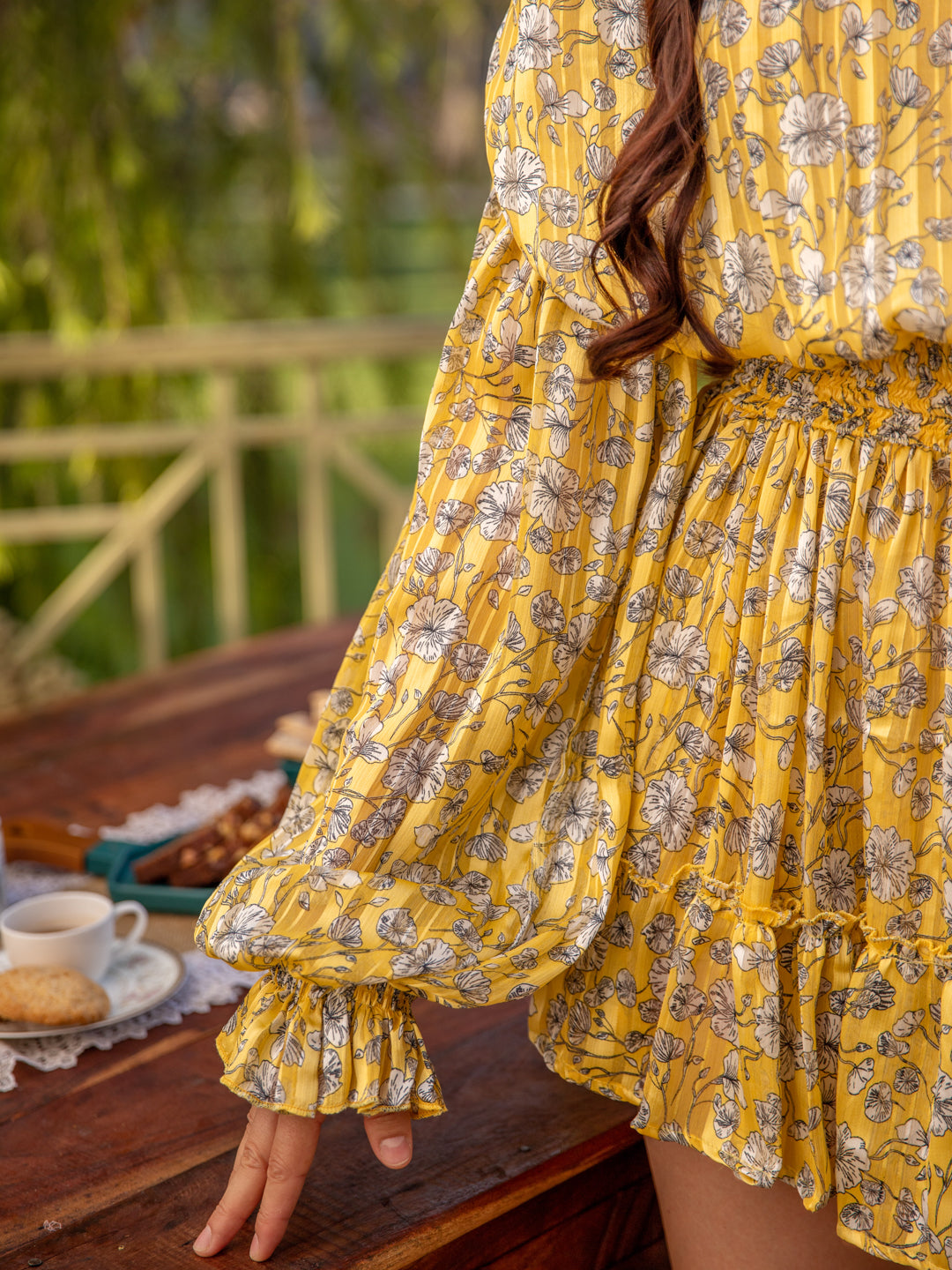 Dainty Floral Shirred Dress