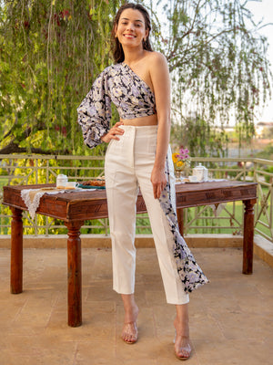  Top & White Trousers