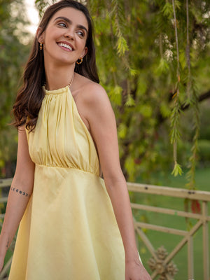 Sunshine Yellow Silk Dress