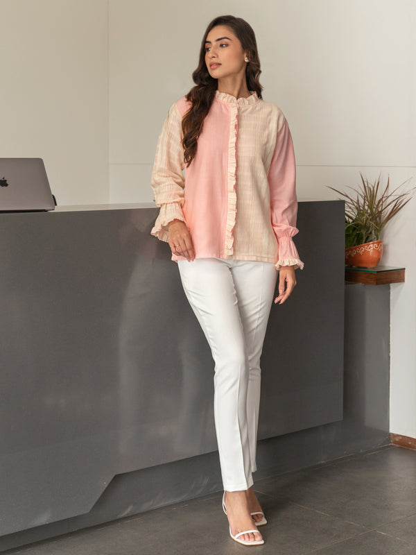 Asian Adorable Business Working Woman Wearing White Shirt, Pink Pants,  Posing with Confidence and Touching Her Eyeglasses while Stock Photo -  Image of freelancer, beautiful: 218394528