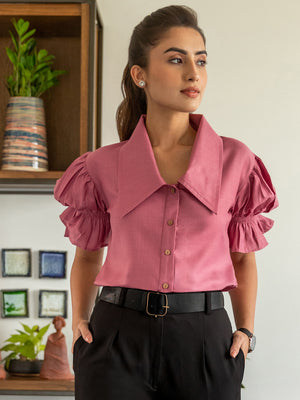 Rose Pink Shirt for Office Wear