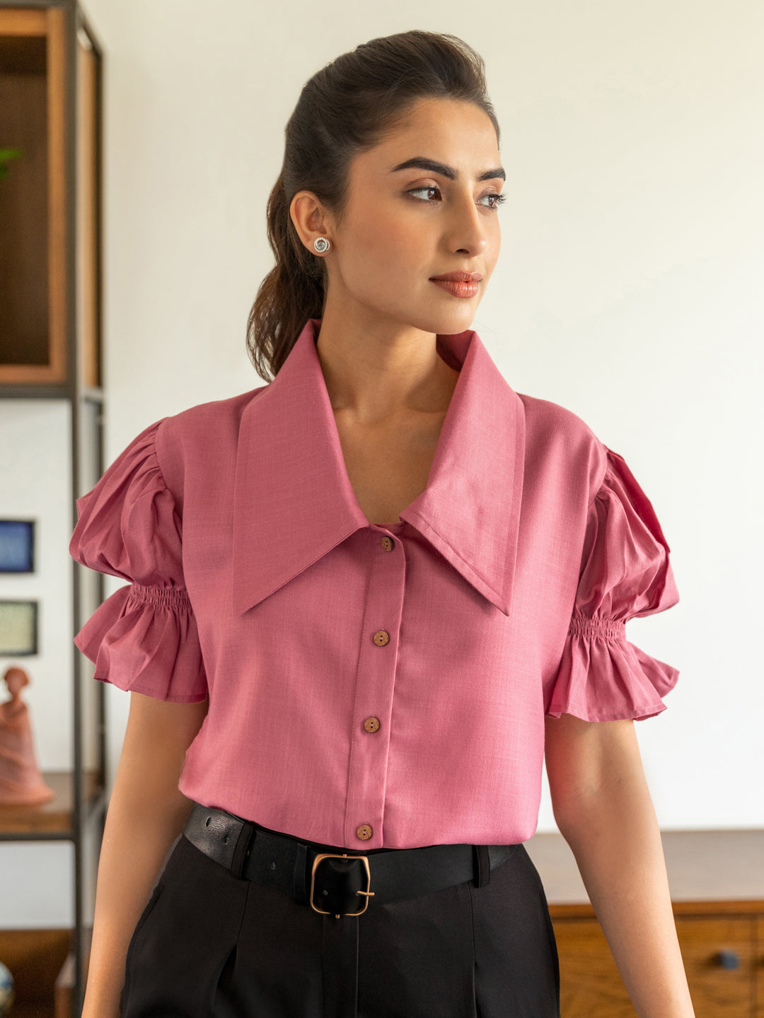 Rose Pink Shirt for Office Wear