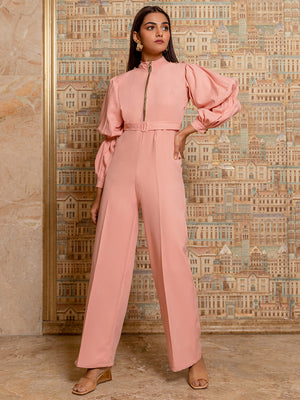 Exaggerated Sleeves Jumpsuit with Belt