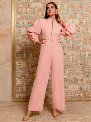 Exaggerated Sleeves Jumpsuit with Belt