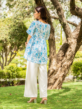 Summer Breeze Top and White Trousers Set
