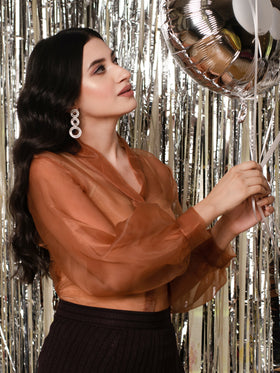 Baloon Sleeve Organza Shirt