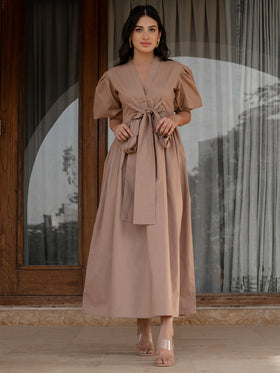 Classy Beige Slay Dress for Luxury Fashion