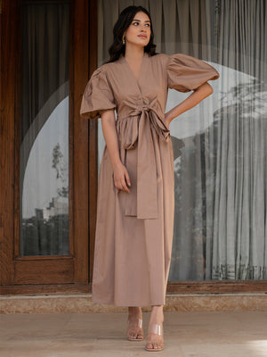 Classy Beige Slay Dress for Luxury Fashion