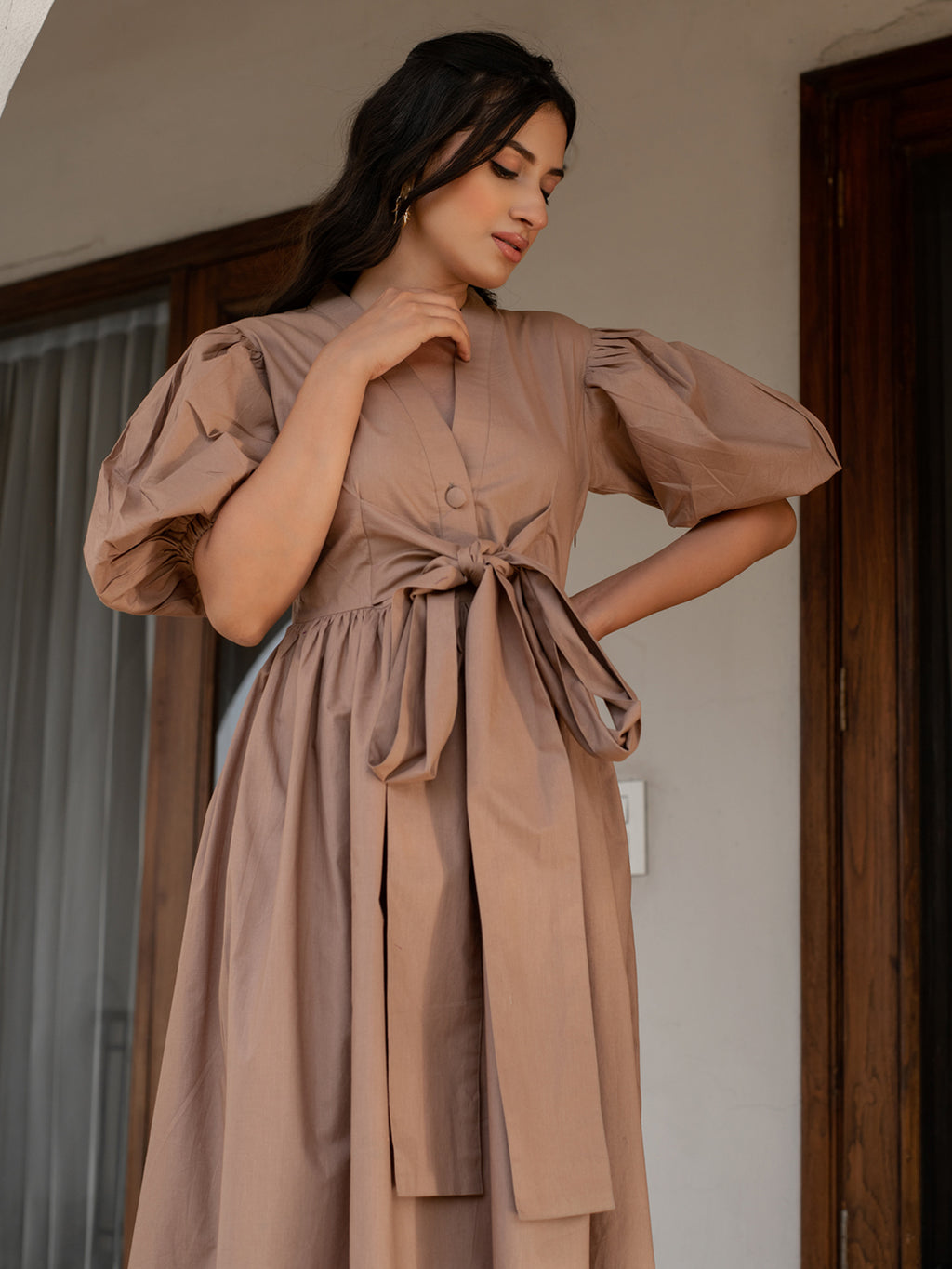 Classy Beige Slay Dress for Luxury Fashion