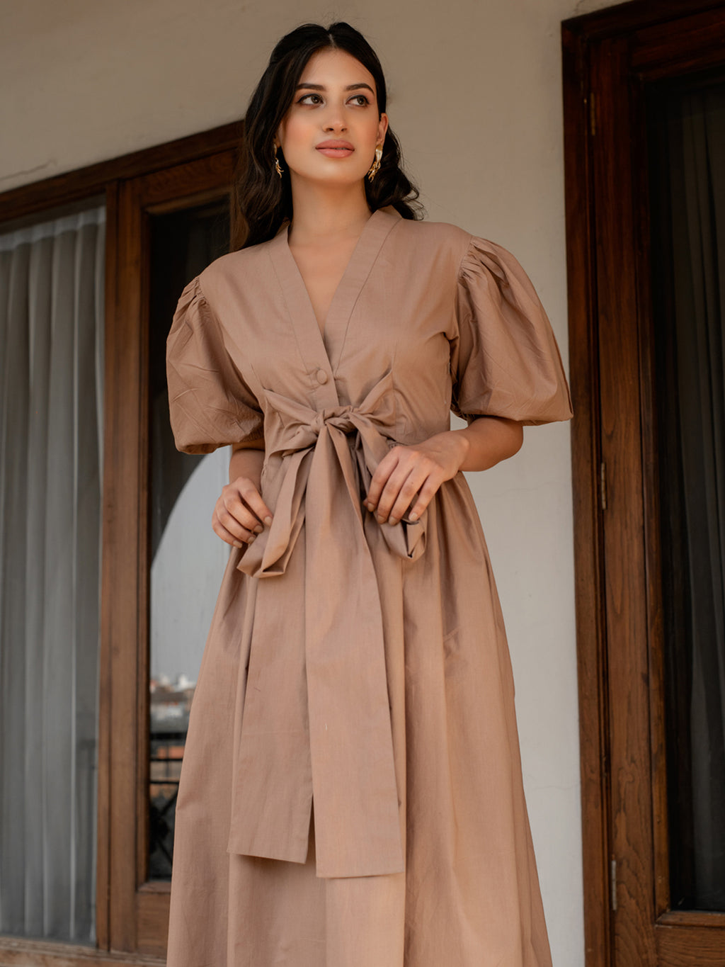 Classy Beige Slay Dress for Luxury Fashion