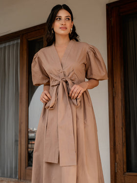 Classy Beige Slay Dress for Luxury Fashion