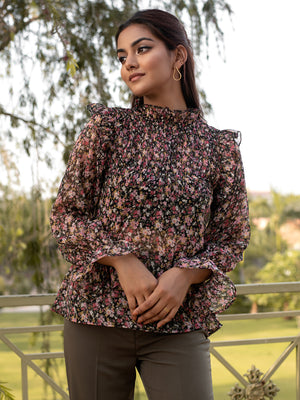 Blouse and Green Trousers Set for Women